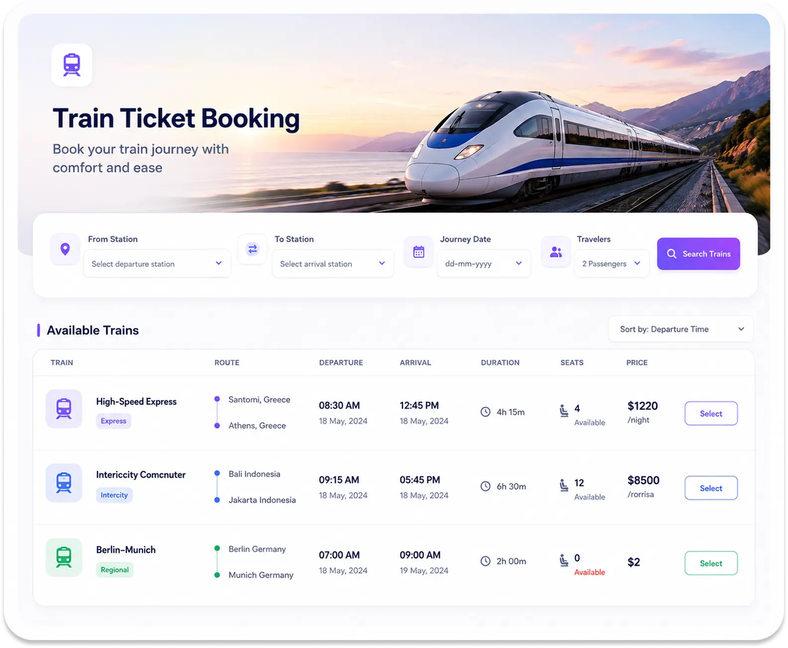 Train Booking System Development